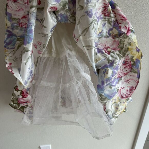 Vintage Roberta Floral Mini Halter Dress Flare Women’s 8 Garden Fairy Pinup - Picture 3 of 10